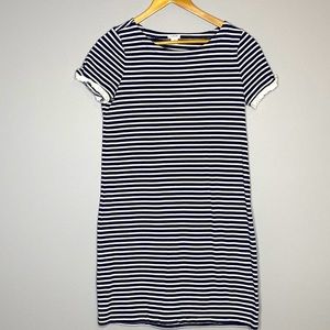 J. CREW J0862 Factory Striped Poplin Trimmed Dress With‎ Ruffle Sleeves